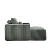 62.5" Corduroy Sponge Sofa Lounge Chair, Fluffy Modern Sleeper with Removable Footrest, No Assembly - 3 of 4