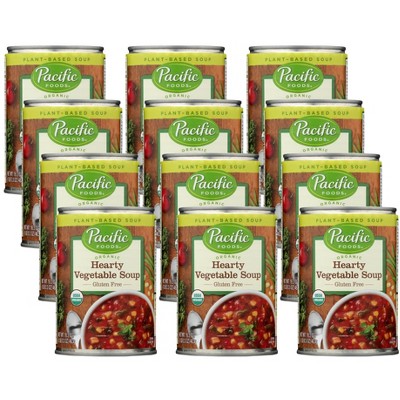 Pacific Foods Organic Hearty Vegetable Soup, Vegan Soup 16.3 Ounce Can