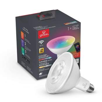 Smart 90W Equivalent White LED Wi-Fi Enabled Voice Activated PAR38 E26 Frosted Light Bulb
