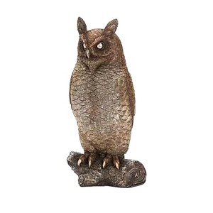 Roman 12" Brown Harvest Owl Table Figure with Bronze Finish - 1 of 2