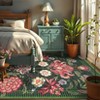 Floral Machine Washable Area Rugs for Living Room Bedroom Soft Non Slip Pastoral Rug Low Pile Botanical Floor Carpet for Kitchen Bathroom - 4 of 4