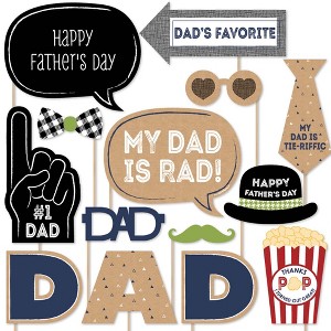 Big Dot of Happiness My Dad is Rad - Father's Day Photo Booth Props Kit - 20 Count - 1 of 4