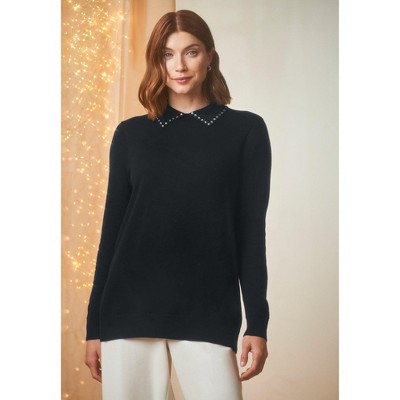 Jessica London Fine Gauge Embellished Sweater