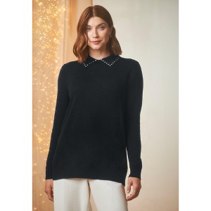 Jessica London Fine Gauge Embellished Sweater - 1 of 4