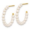 Chisel Stainless Steel Polished Yellow IP-plated White Mother of Pearl J-Hoop Earrings - 2 of 4