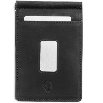 DONBOLSO Slim Leather Wallet Minimalist Bifold Wallet for Men - RFID Blocking Protection Money & Card Holder, Black