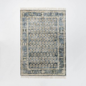 Lost Creek Printed Paisley Rug Blue - Threshold™ designed with Studio McGee - 1 of 4