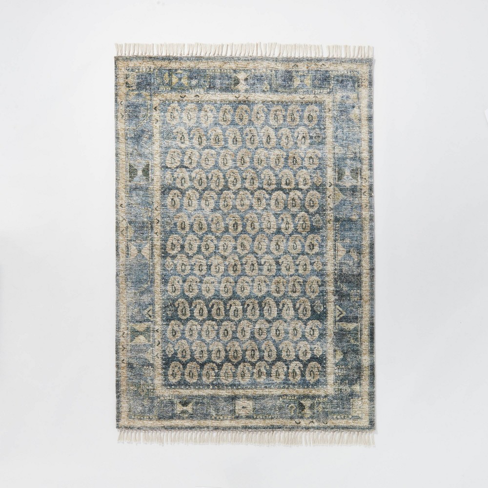 Photos - Area Rug 7'x10' Lost Creek Printed Paisley Rug Blue - Threshold™ designed with Stud