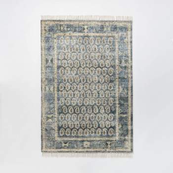 Lost Creek Printed Paisley Rug Blue - Threshold™ designed with Studio McGee