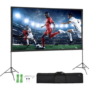 VEVOR Projector Screen with Stand, 120 inch 16:9 4K 1080 HD Outdoor Movie Screen with Stand, Wrinkle-Free Projection Screen with Tripods - 1 of 4