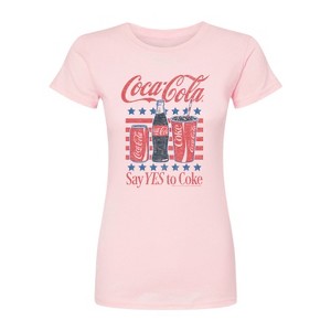 Women's - Coca-cola - Say Yes To Coke- Juniors Fitted Graphic T-shirt Fitted Graphic T-Shirt - 1 of 1