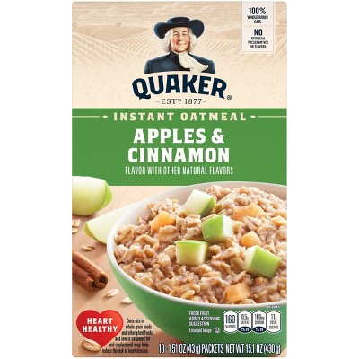 Quaker Instant Oatmeal Apple Cinnamon - 10ct