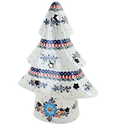 Blue Rose Polish Pottery Kristi Large Christmas Tree Luminary