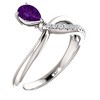 Pompeii3 1/2 Ct Amethyst Pear Shape Unique Diamond Ring 14k White Gold - 3 of 4