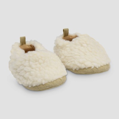 Image of Carter's Just One You® Baby Boys' Sherpa Slippers - Off-White 0-3M