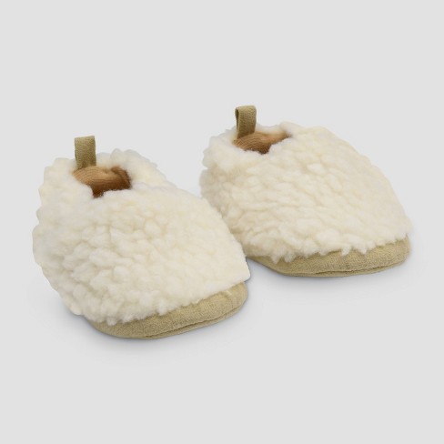 Just One You® Baby Boys' Sherpa Slippers Off-white 0-3m : Target