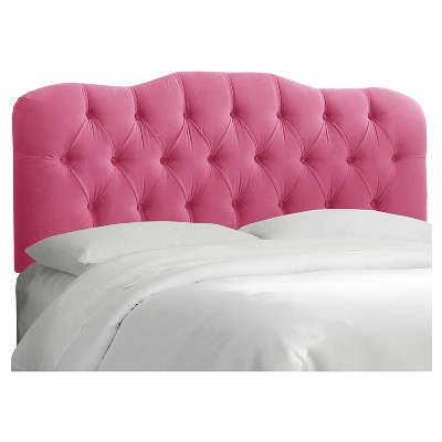 Pink tufted on sale headboard queen