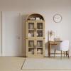 72 Inch High Arched Bookcase with Doors, 4 Tier Display Bookshelf Storage Cabinet for Home Office Living Room - 4 of 4
