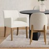 9-Piece Dining Set, Oval Table with 6 Armless Linen Fabric Dining Room Chair and 2 Armrest Captain's Chair with Solid Wood Legs - Maison Boucle - 2 of 4