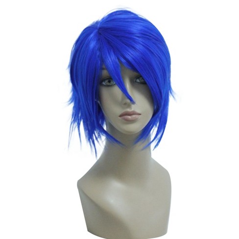 Men Anime Costume Short Blue straight cosplay party wig hair Cosplay wig  Decor