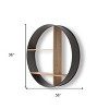HomeRoots 36" Black And Brown Metal And Wood Circular Multi Tier Shelf - 3 of 4