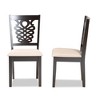 2pc Gervais Dining Chairs Set Brown - Baxton Studio: High Weight Capacity, Polyester Upholstery, Wood Frame - 3 of 4