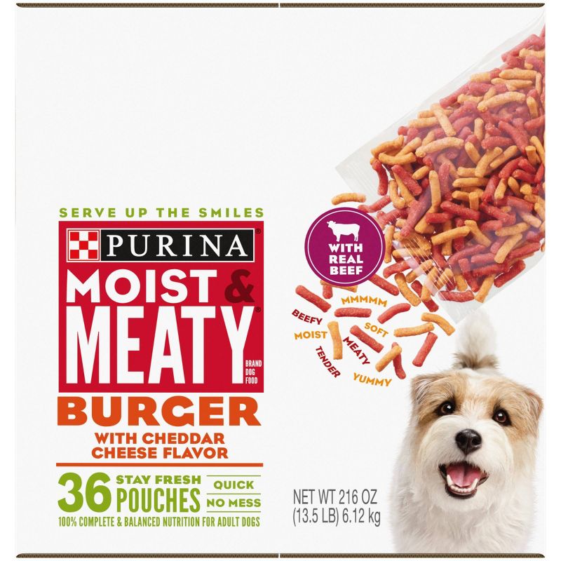 Moist & Meaty Burger with Cheddar Cheese and Beef Flavor Dry Dog Food , 6 of 9