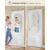 LED Jewelry Cabinet Wall/Door Mounted with Lock, Rounded Wide Mirror & Interior Storage, 3.9x16.5x42.5 Inches, White - 4 of 4