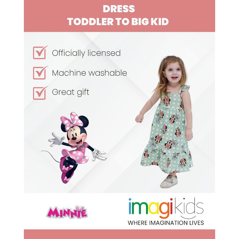 Disney Minnie Mouse Princess Little Mermaid Ariel Floral Girls Dress Kid to Big, 3 of 8