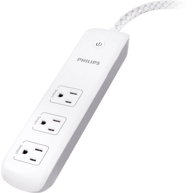 Philips 4&#39; Smart Plug 3-Outlet Extension Cord - White, 3 of 16