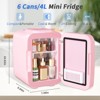 YASHE 4L Skincare Mini Fridge with LED Mirror, Cooler & Warmer, Portable, for Makeup, Cosmetics, Food, Bedroom, Vanity, Office, Car — Pink - 2 of 4