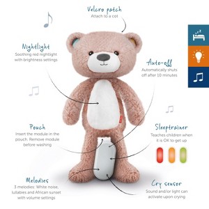 Zazu Kids Plush Teddy Sleep Trainer, Nightlight & Sound Machine - Purple - 1 of 4