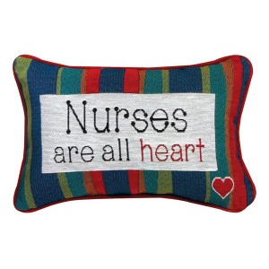 12.5"x8.5" Soft Fabric Pillow Nurse Appreciation - All Heart Quote Accent by Manual Woodworkers & Weavers - 1 of 3