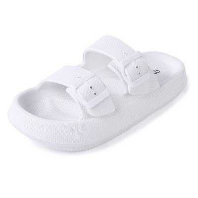 Women's Men's Cloud Slides Double Buckle Adjustable Pillow Slippers Thick Sole Cushion EVA Sandals