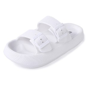 Women's Men's Cloud Slides Double Buckle Adjustable Pillow Slippers Thick Sole Cushion EVA Sandals - 1 of 4