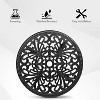 VINGLI 23.6" Cast Aluminum Round Patio Table with Umbrella Hole - All Weather Outdoor Bistro & End Table (Black) - 4 of 4