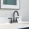 Cobbe Black Bathroom Faucets 3 Holes, 4 Inch Bathroom Sink Faucet with Pop Up Drain and 2 Supply Hoses, 2 Handle Matte Black Centerset Bathroom Faucet - 2 of 4