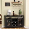 VYNXARIA Storage Buffet Cabinet/Sideboard/TV Console with Glass Doors, Black - 2 of 4