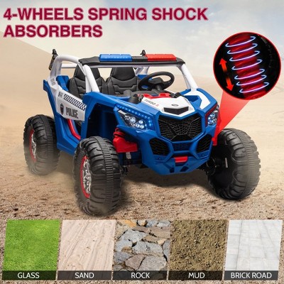 24V Blue Police UTV Ride-On Car with Remote Control