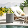 HOMCOM 2.6 Gal Outdoor Cooler Side Table, 3-In-1 Cool Bar Table with Storage, Removable Ice Bucket and Lid, Concrete Patio Table - 2 of 4
