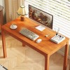 Famapy Mid-century modern wooden desk with two drawer,Minimalist study desk with Storag,Writing Table for Home Office Workstation - 2 of 4