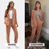 EXLURA Women's Business One Button Blazer Jacket High Elastic Waist Pant Suit Set Casual Loose 2 Piece Suits Office Work - 4 of 4
