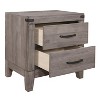Vynxaria 1pc 2-Drawer Nightstand (Bed Side Table), Brownish Gray Finish, Melamine Laminate, Premium Wood/Engineered Wood, Black Nickel Pulls - 2 of 4
