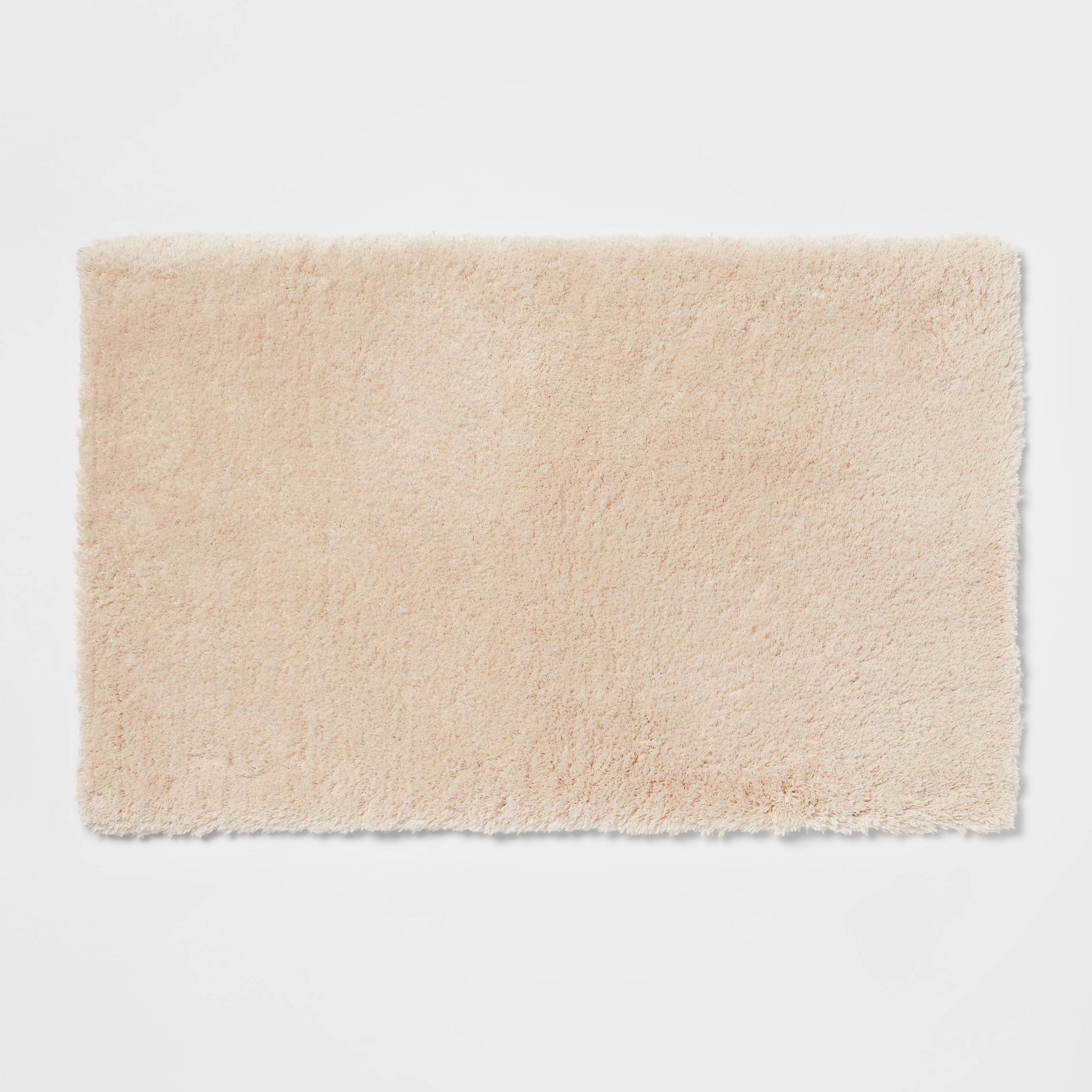 21"x34" Spa Plush Bath Rug Almond - Threshold™: Machine Washable, Tufted Polyester, Latex Backing