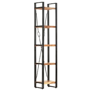 vidaXL 5-Tier Bookcase 15.7"x11.8"x70.9" Solid Acacia Wood - 1 of 4