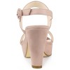 Allegra K Women's Slingback Platform Chunky High Heel Adjustable Buckle Strap Sandals - 3 of 4