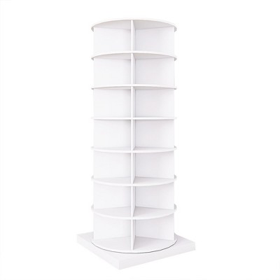 Original Rotating Shoe Rack Tower, original 7-tier hold over 35 pairs of shoes, Spinning Shoe Display Lazy Susan, Revolving 360 shoe rack tower