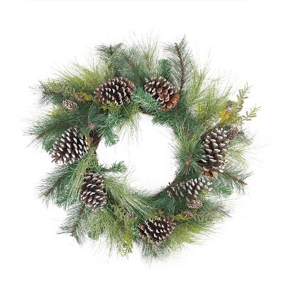 Northlight 28" Unlit Mixed Long Needle Pine and Pine Cone Artificial Christmas Wreath