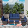 UPTION 6-Piece Wicker Outdoor Patio Conversation Set with Cushions - 4 of 4