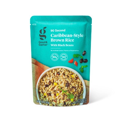 90 Second Caribbean-Style Brown Rice with Black Beans Microwavable Pouch - 8.5oz - Good & Gather™